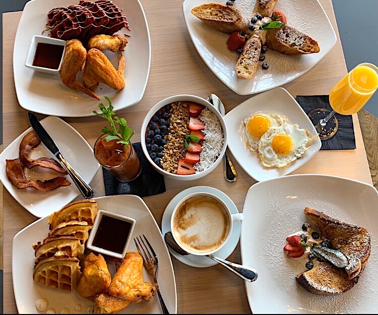 Brunch dishes at Tipsy Beans